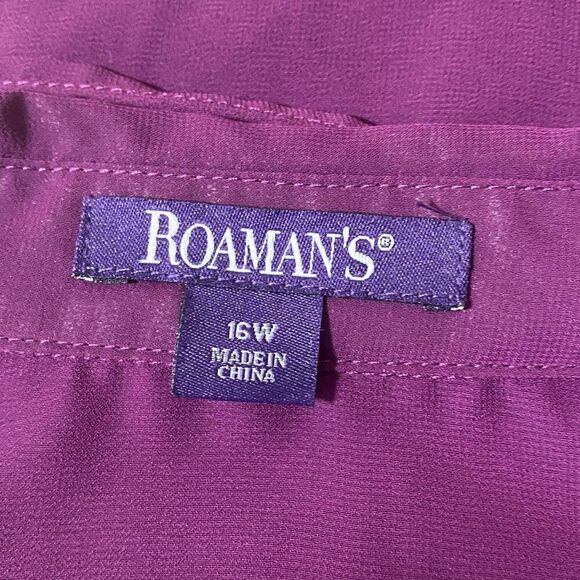 Roaman's Plum Purple Sleeveless Blouse Size 16 W - Picture 6 of 8